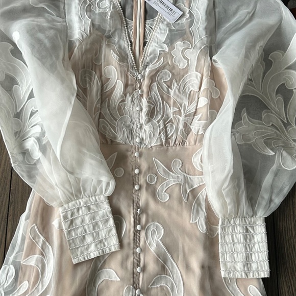 Tall Applique Organdie Buttoned Woven Maxi Dress - Picture 8 of 9